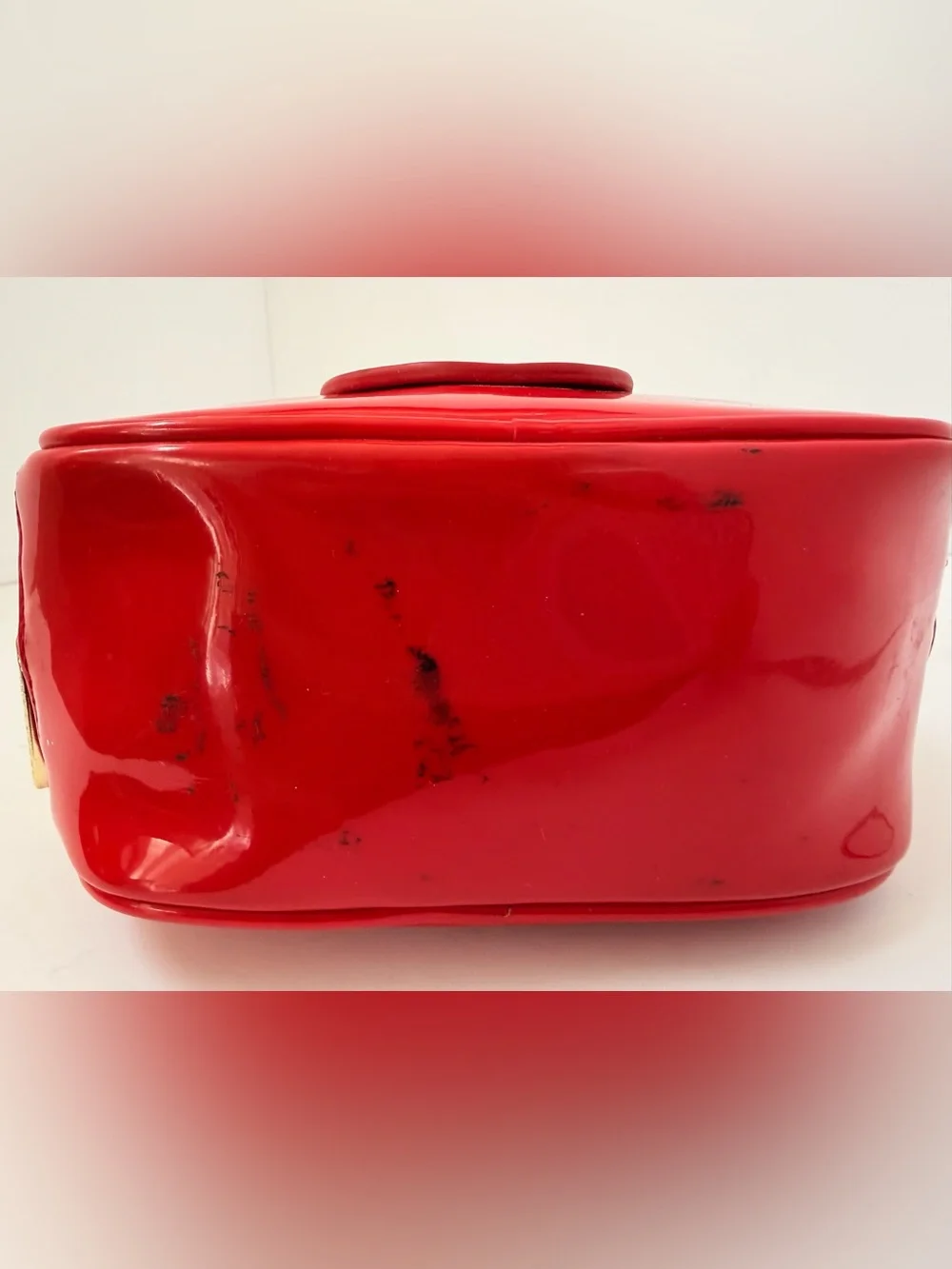 Tory Burch Red Patent Logo Cosmetic Case